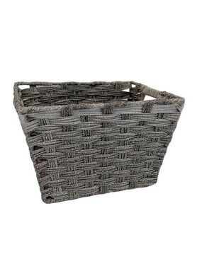 mDesign Basket Gray Silver Woven Functional Get organized in style Like new